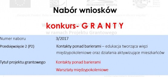 Nabór wniosków na GRANTY