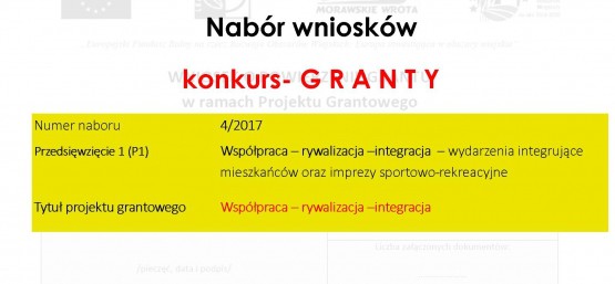 Ogłoszenie GRANTY 4/2017 - Współpraca-rywalizacja-integracja