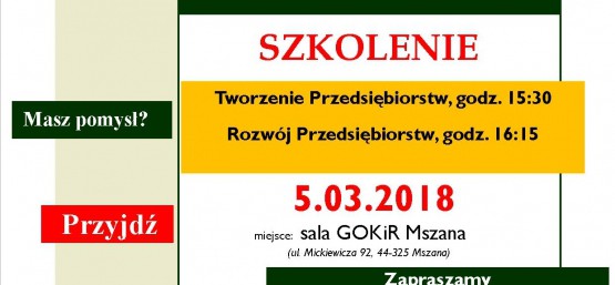 Szkolenie dla Przedsiębiorców w dniu 05.03.2018 r.