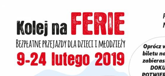 BEZPŁATNE PRZEJAZDY KOLEJĄ W CZASIE FERII DLA DZIECI I MŁODZIEŻY
