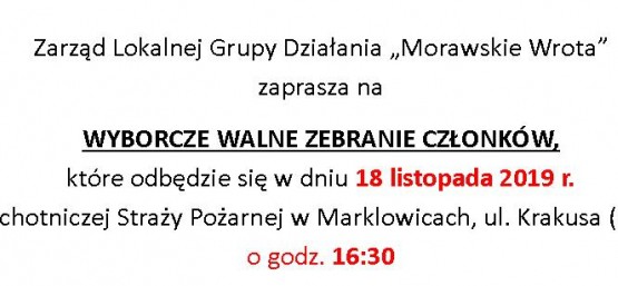 WYBORCZE WALNE ZEBRANIE CZŁONKÓW 18.11.2019r.